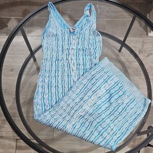 Blue Knit Maxi Dress Size XL